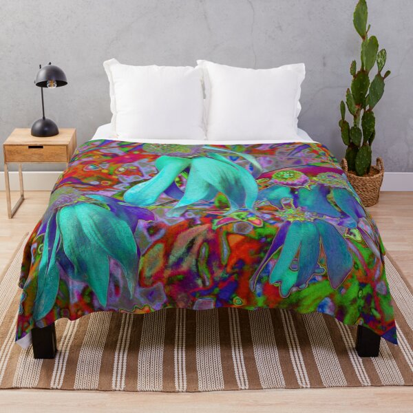Item preview, Psychedelic Blue Wildflowers in the Garden designed and sold by myrubiogarden.
