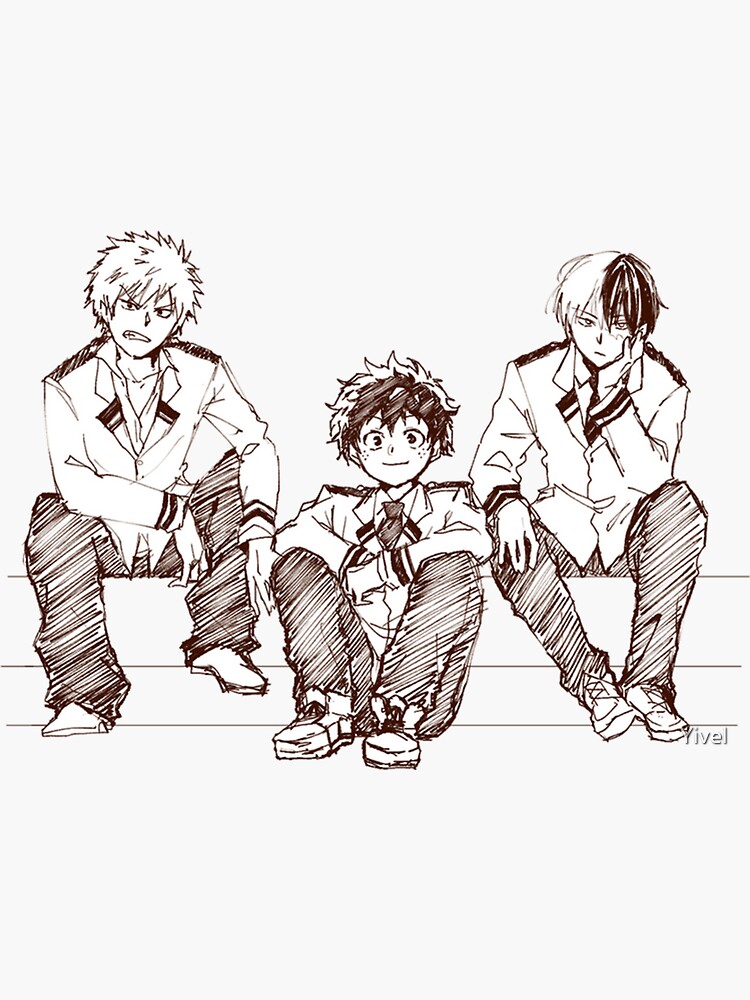 "Bakugo, Deku and Todoroki" Sticker for Sale by Yivel | Redbubble