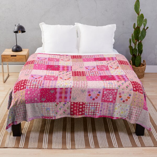 Valentine’s patchwork quilt by Tea with Xanthe Throw Blanket
