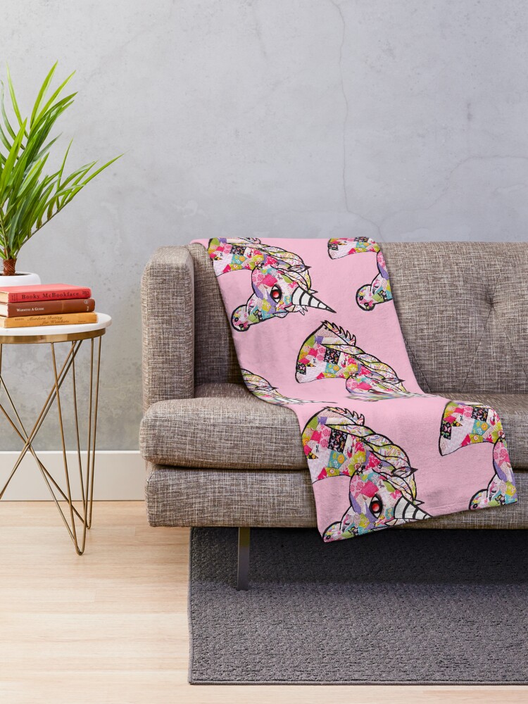 Unicorn In Drag Throw Blanket By Bleedstainart Redbubble