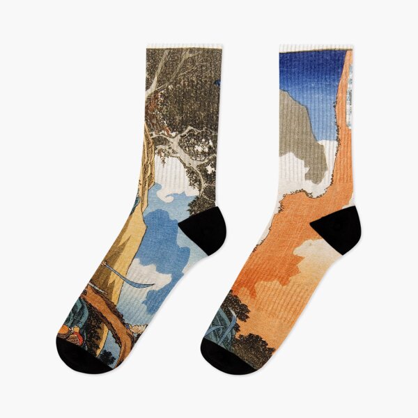 Item preview, Utagawa Hiroshige - Yoshitsune Takes a Shortcut and Scales the Steep and Dangerous Precipice at Hiyodori Pass designed and sold by Hangastudio.