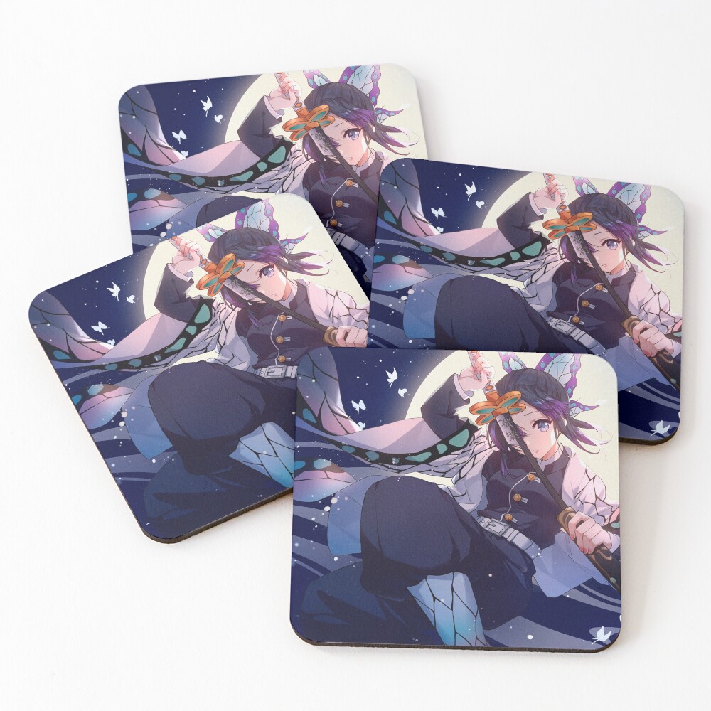 Demon Slayer Kimetsu No Yaiba 23 Coasters Set Of 4 By Lam93 Redbubble