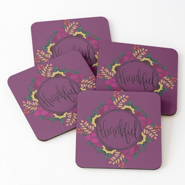 Item preview, Thankful Floral Wreath- Thanksgiving Shirts, Decorations, Gifts designed and sold by juliascafidi.