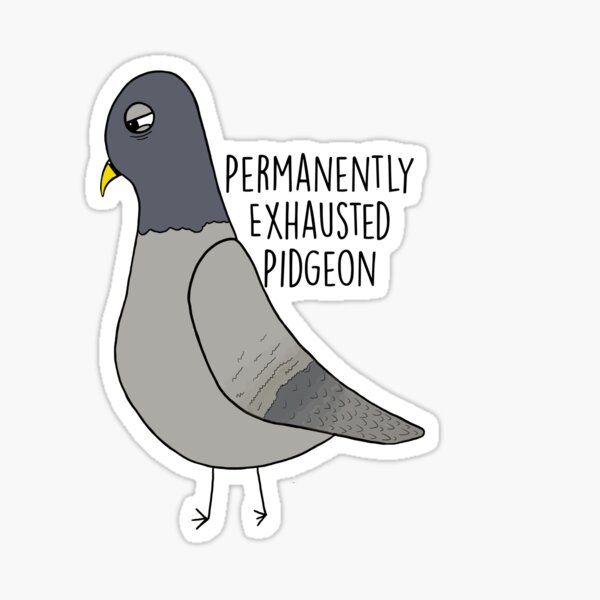 Permanently Exhausted Pidgeon Sticker