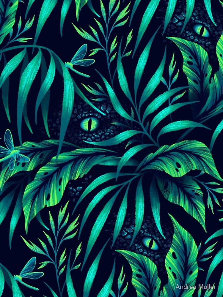 Jurassic Jungle - Emerald Green by andreaalice