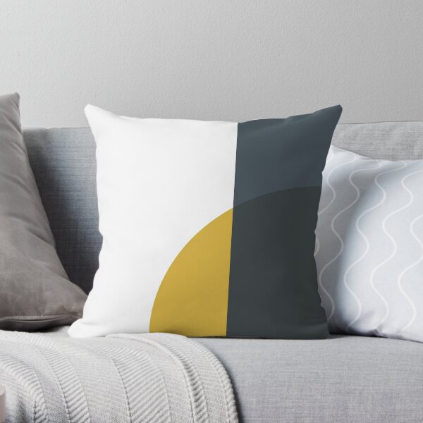 Abstract Block Gray Lime Green Modern Monogram Throw Pillow