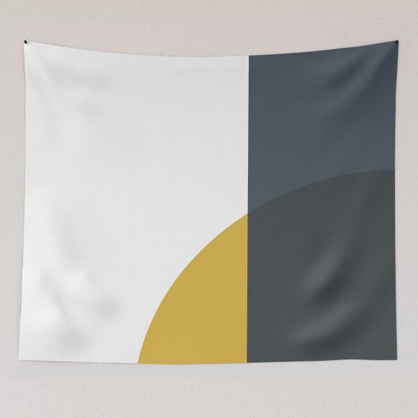 Item preview, Abstract Geometric Minimalist 2 Navy Blue, Light Mustard Yellow, and White designed and sold by kierkegaard.