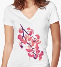 O Ginkgo Women's Fitted V-Neck T-Shirt
