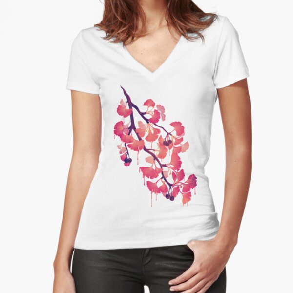 O Ginkgo Fitted V-Neck T-Shirt