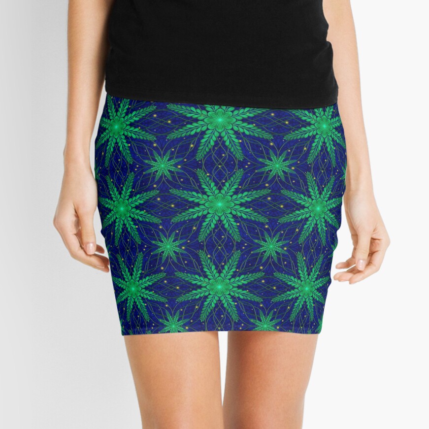 Web of Leaves and Light Mini Skirt