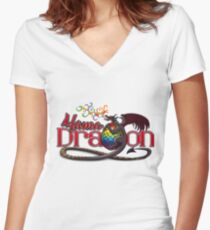 Mama Dragon – Dark Women's Fitted V-Neck T-Shirt