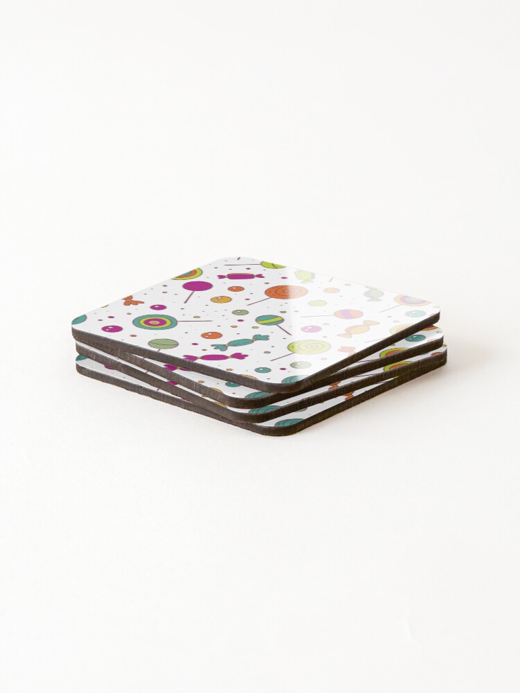 Thumbnail 4 of 5, Coasters (Set of 4), Candy Pattern designed and sold by TextyQuotes.