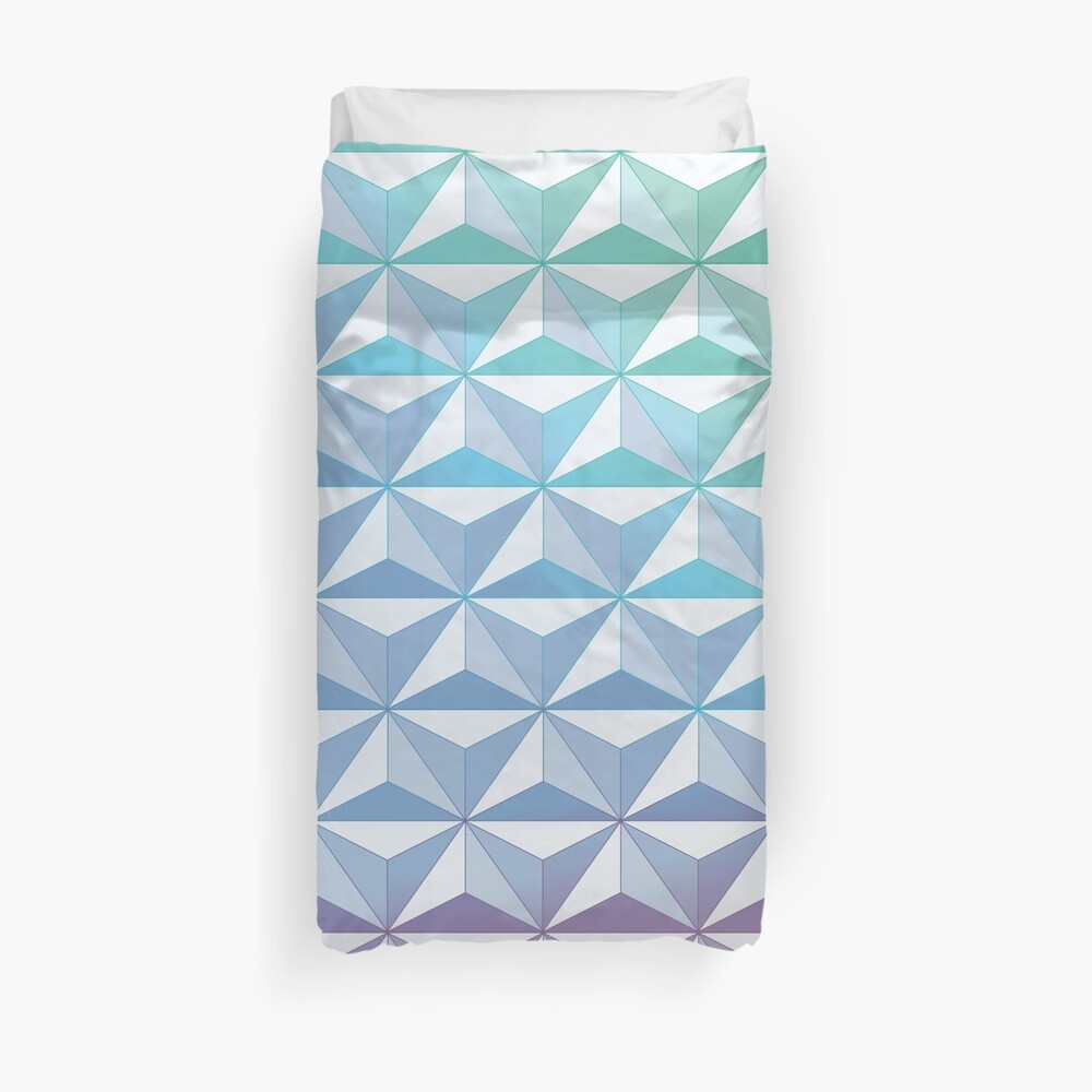 Geodesic Sphere, Blue Duvet Cover