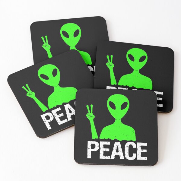 Item preview, Green Alien with Peace Hand Gesture designed and sold by mrhighsky.