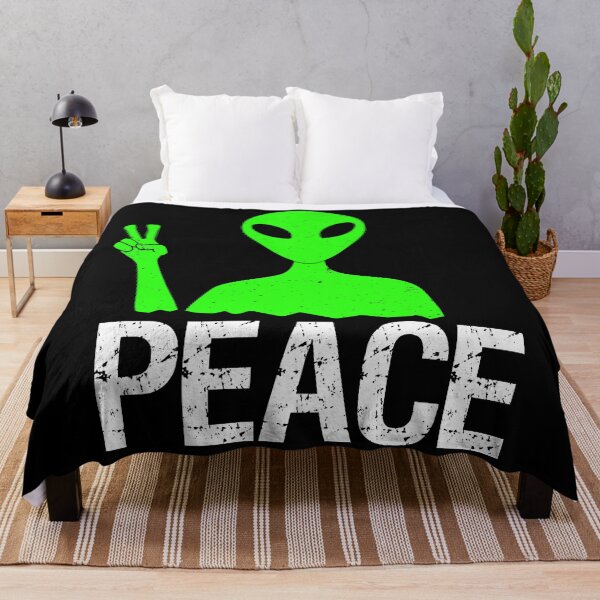 Item preview, Green Alien with Peace Hand Gesture designed and sold by mrhighsky.