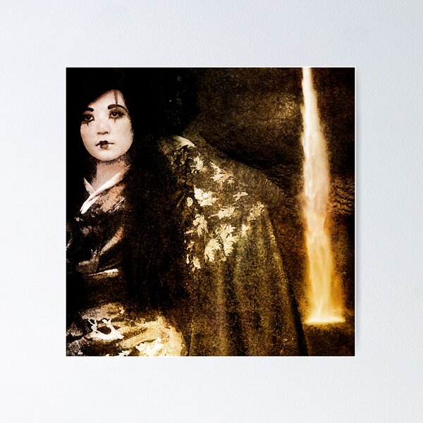 Geisha at the Waterfall Poster