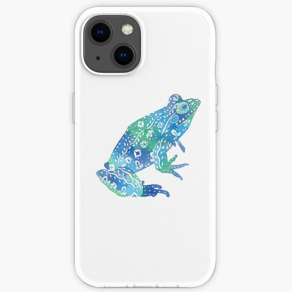 Flower Power Frog - Water Tones iPhone Soft Case