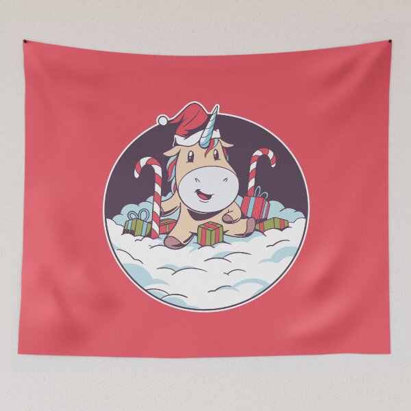 Artikelvorschau, Santa Einhorn Schnee entworfen und verkauft von Vanditdesigns.