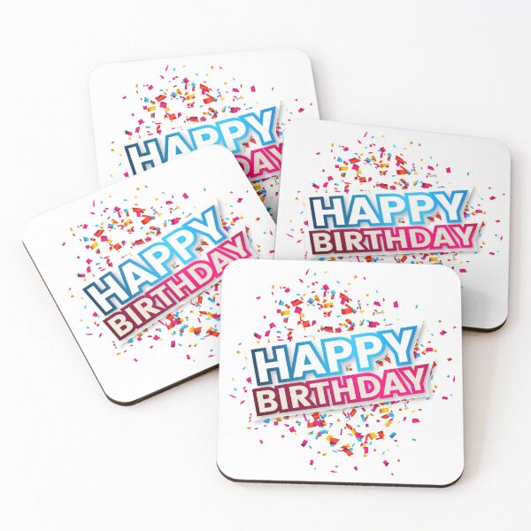 Artikelvorschau, Happy Birthday Geburtstag mit Konfetti entworfen und verkauft von Trenddesigns24.