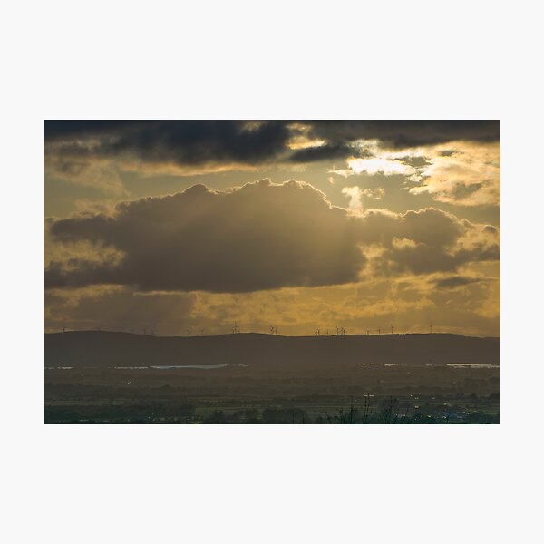 Windfarm at Sunset from Knockma Hill, Galway Photographic Print