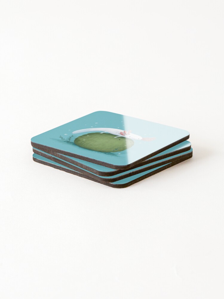 Alternate view of Axolotl on a Mossball Coasters (Set of 4)