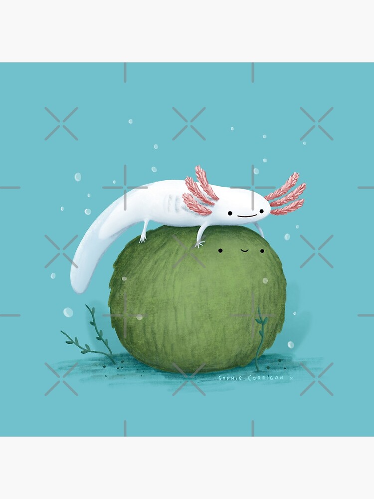 Axolotl on a Mossball by SophieCorrigan