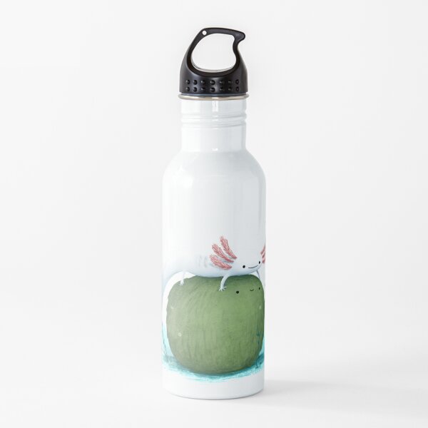 Axolotl on a Mossball Water Bottle