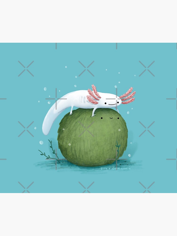 Axolotl on a Mossball by SophieCorrigan