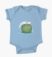 Axolotl on a Mossball Short Sleeve Baby One-Piece