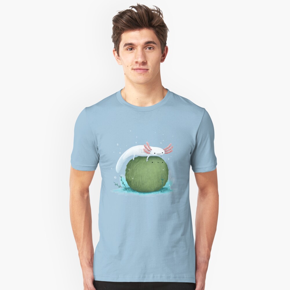 Axolotl on a Mossball Slim Fit T-Shirt
