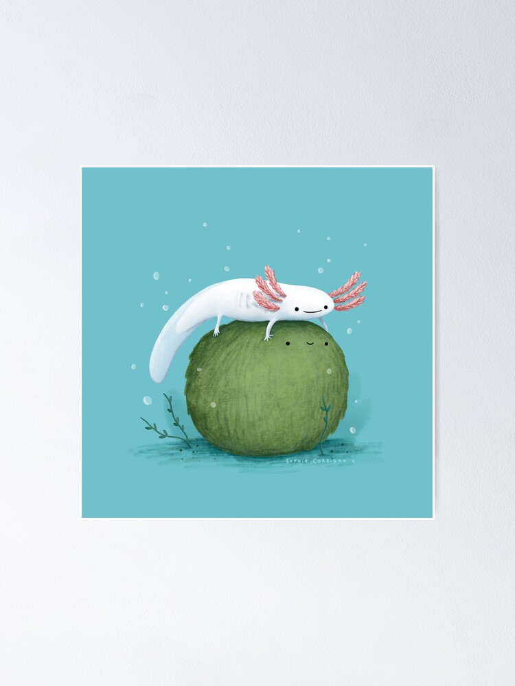 Alternate view of Axolotl on a Mossball Poster