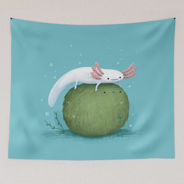 Item preview, Axolotl on a Mossball designed and sold by SophieCorrigan.