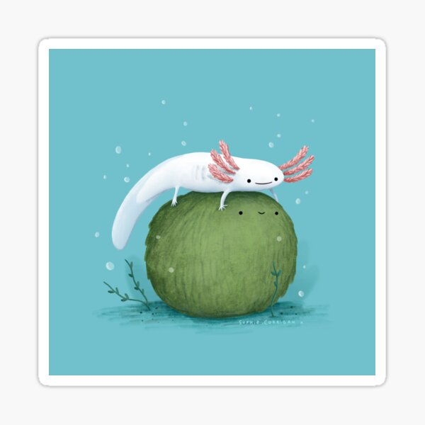 Item preview, Axolotl on a Mossball designed and sold by SophieCorrigan.