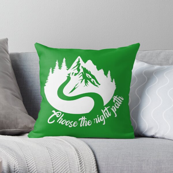 Choose The right path - Mountains Trekking Gift for Camper Throw Pillow