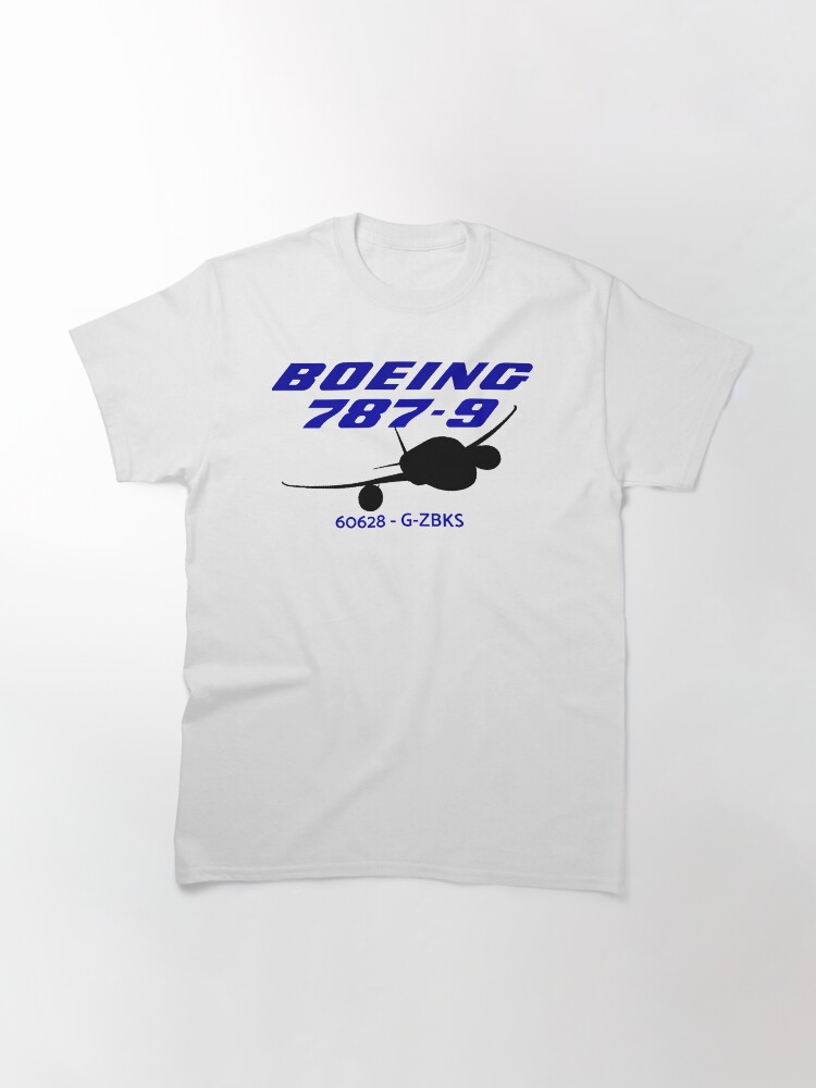 Alternate view of Boeing 787-9 60628 G-ZBKS (Black Print) Classic T-Shirt