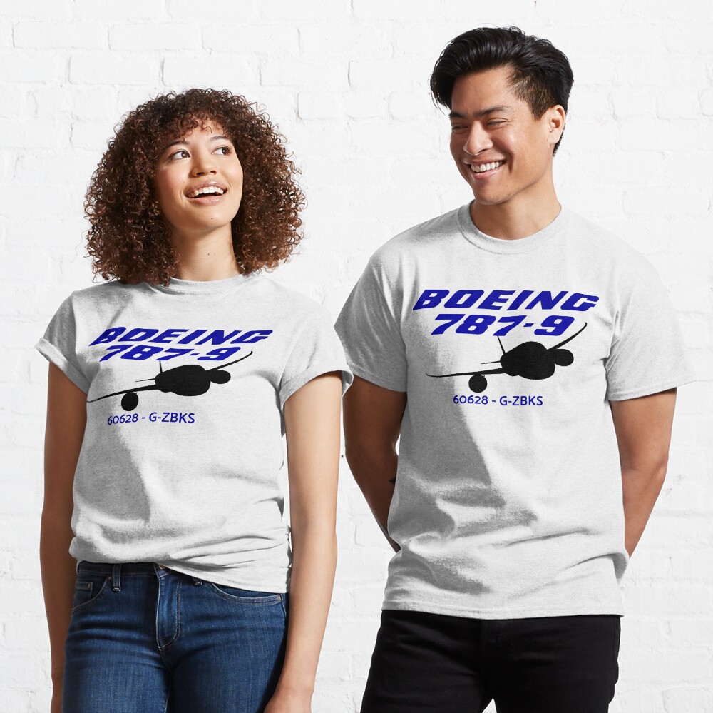 Boeing 787-9 60628 G-ZBKS (Black Print) Classic T-Shirt