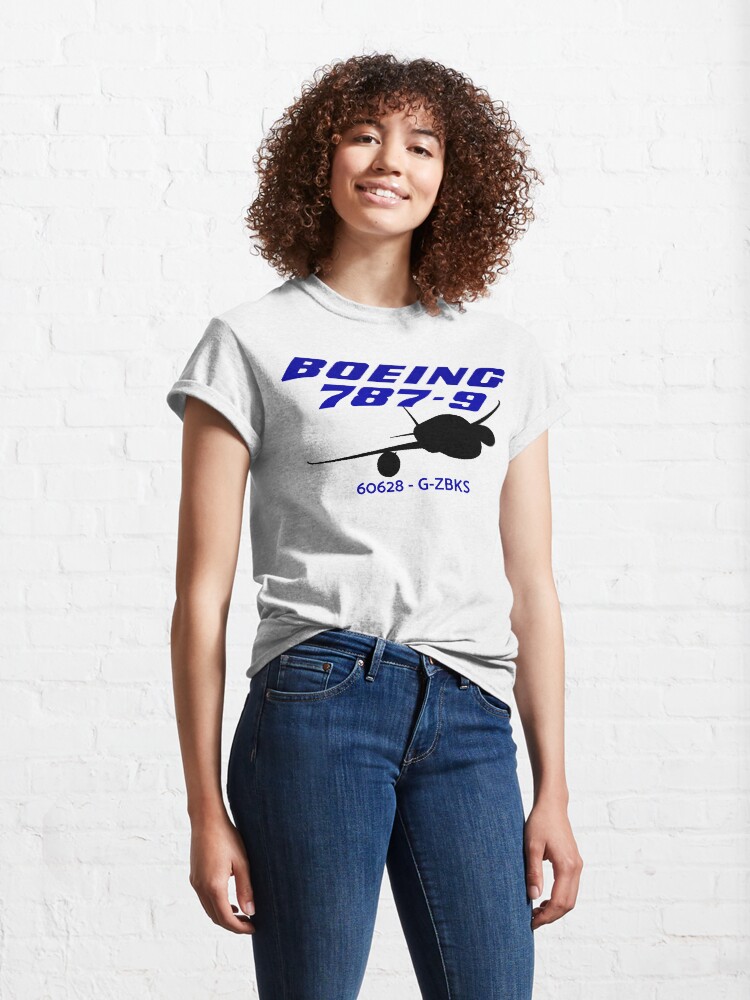 Alternate view of Boeing 787-9 60628 G-ZBKS (Black Print) Classic T-Shirt