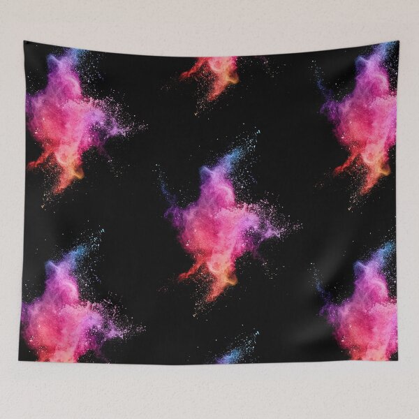 Item preview, Abstract colored dust explosion in black  designed and sold by Lefteris Betsis.