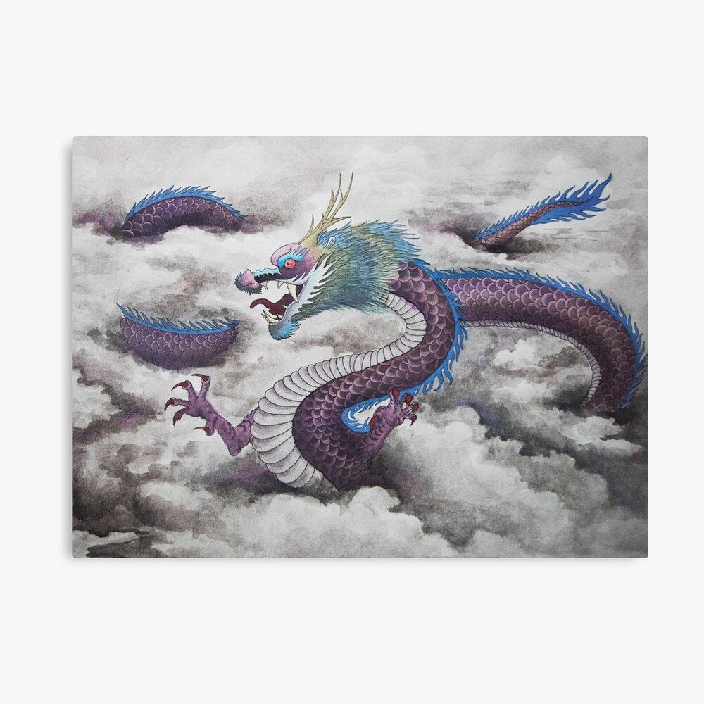 Chinesischer Drache In Den Wolken Unentschieden Galeriedruck Von Lmapac Redbubble