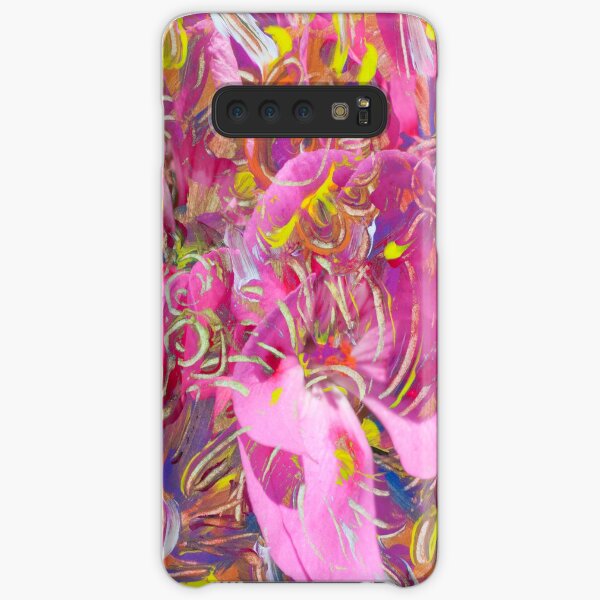 pink orange flower abstract art Samsung Galaxy Snap Case