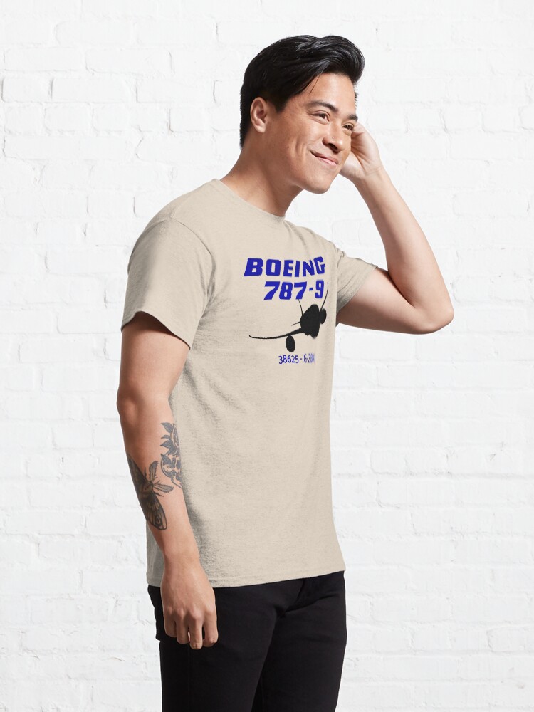 Alternate view of Boeing 787-9 38625 G-ZBKI (Black Print) Classic T-Shirt