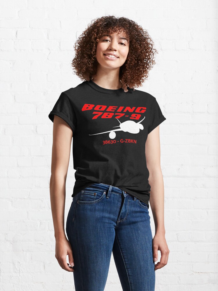 Alternate view of Boeing 787-9 38630 G-ZBKN (White Print) Classic T-Shirt