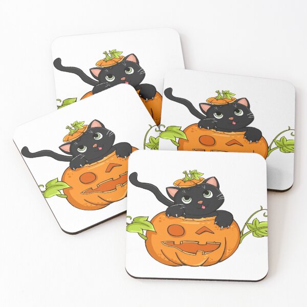 Item preview, Cartoon Halloween Pumpkin Head Naughty Cat designed and sold by leen12 Art Designs Prints.