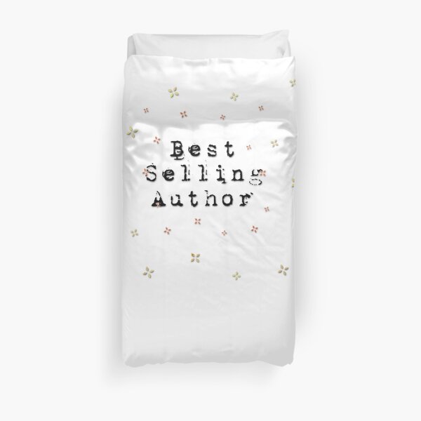 Best Selling Author Design Keeps You Inspired And Writing! Black Typewriter Font Duvet Cover