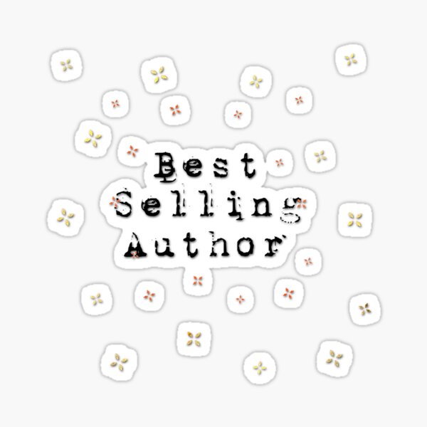 Best Selling Author Design Keeps You Inspired And Writing! Black Typewriter Font Sticker