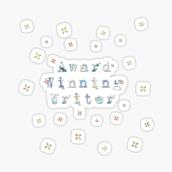Award Winning Writer Color Font Design Keeps You Inspired And Writing! Sticker
