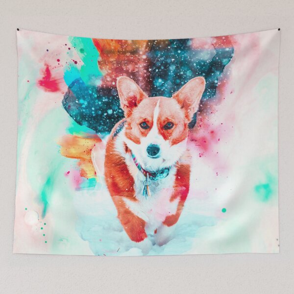 Item preview, Welsh Corgi Painting Illustration designed and sold by artworkbyrihen.