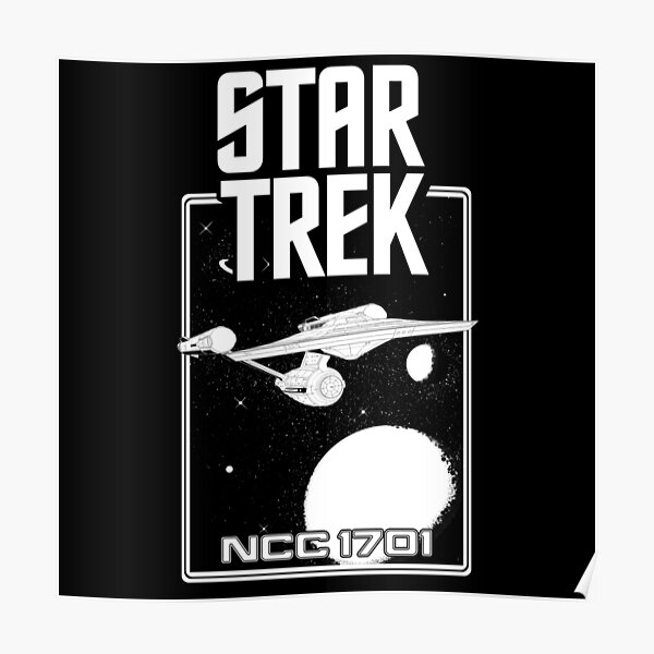 Enterprise NCC 1701 Black and White Poster