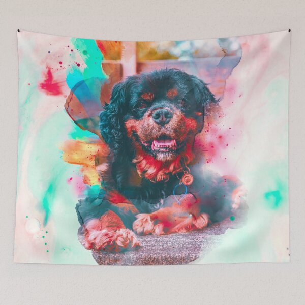 Artikelvorschau, Cavalier King Charles Spaniel-Malerei-Illustration entworfen und verkauft von artworkbyrihen.