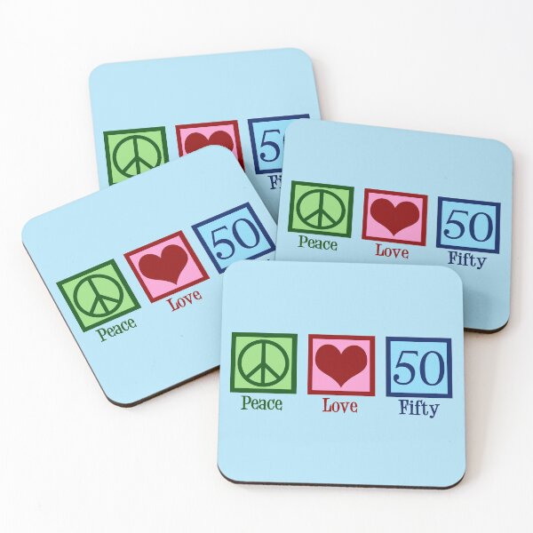 Item preview, Peace Love Fifty 50th Birthday designed and sold by Epic Love Designs.